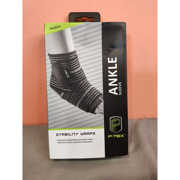 P-Tex Stability Wraps Ankle Sleeve Black Medium - Picture 1 of 3
